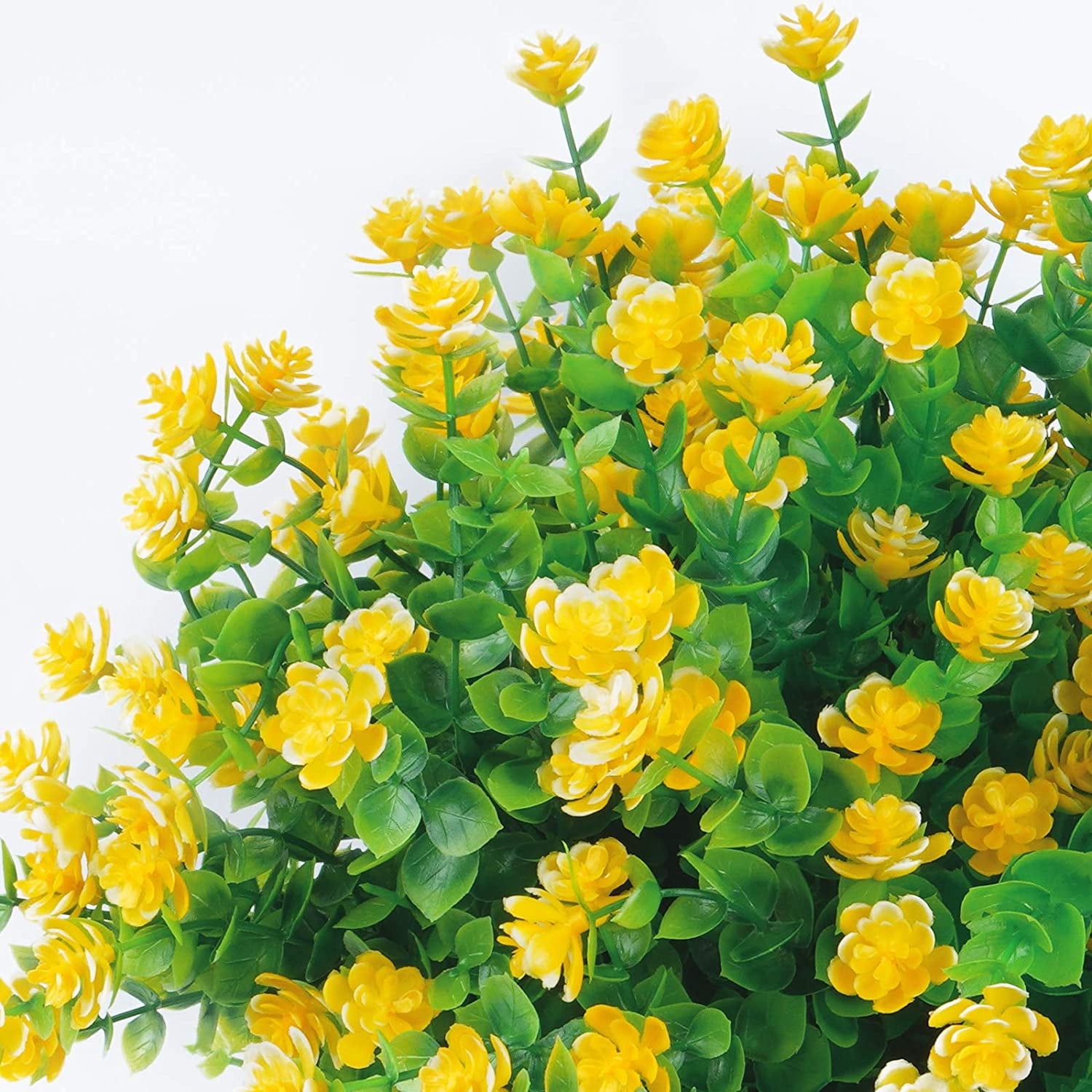 MAMOWEAR Artificial Flowers for Outdoor, 12PCS UV Resistant Fake Flowers for Decoration Indoor, No Fade Faux Plastic Hanging Plants Wedding Farmhouse Garden Porch Window Décor
