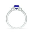 thumbnail image 2 of ANGARA Natural Cushion 1.05 ct Tanzanite Split Shank Ring with Rope Detailing in 14K White Gold for Women (Size-6mm) | December Birthstone, Anniversary Jewelry Gift for Women | Natural Tanzanite Ring, 2 of 8