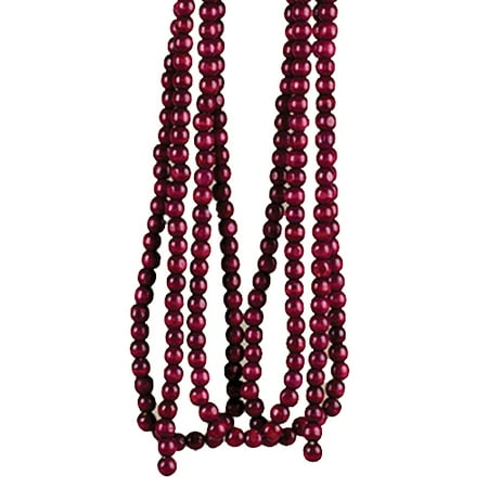 - Cranberry Wood Bead Garland