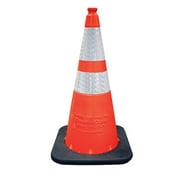 Enviro-Cone Traffic Cone, 28" w/ 6" Reflective Collar, 7 lb, Orange/Black (1 Unit)