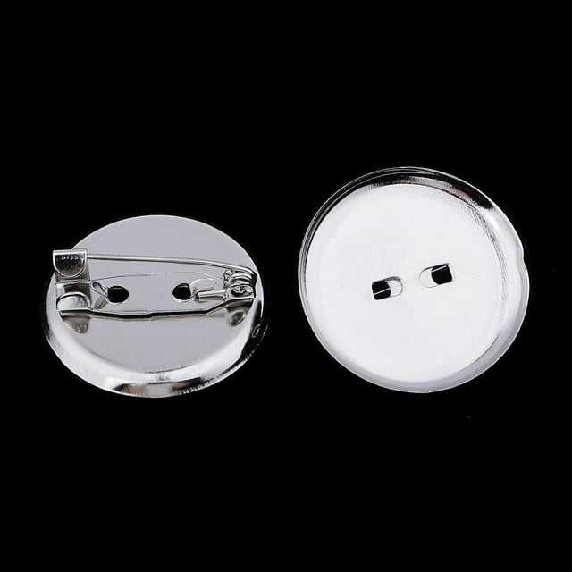 2x 10 piezas Personalizar insignias de botones Pin Back Button Sets de seguridad Color plateado brillante 23 mm perfecl Broches