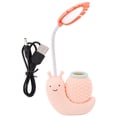 thumbnail image 1 of Lámpara LED con protección ocular de caracol, lámpara de noche con carga USB, lámpara de lectura de aprendizaje con portalápices para niños, color rosa, 1 of 14