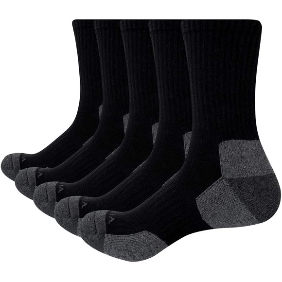 Men's 5 Pairs/Pack Moisture Wick Anti Blister Cushion Casual Athletic Sports Hiking Socks For Men Size 7-13
