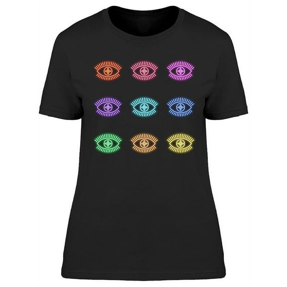 Neon Magic Eye Icon T-Shirt Women -Image by Shutterstock, Female x-Large