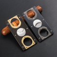 thumbnail image 2 of Double-edged Portable Smoking Square Stainless Steel Cigar Cutter New Metal Classic Guillotine Scissors Gift (Black gold), 2 of 7