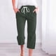 thumbnail image 1 of WILLBEST Pantalones Casuales para Mujer, Primavera Verano, Color Sólido, con Cordones, Bolsillos, Holgados, Pierna Ancha, Capri para Una Comodidad Elegante. Chica, 1 of 3
