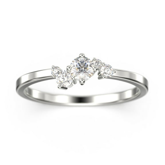 Radhika Diamond Moissanite Ring 10k White Gold