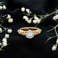 thumbnail image 6 of Rosec Jewels Certified Moissanite Solitaire Engagement Ring 2 Carat - Vintage Style Ring for Women - 8 mm (D-VS1 Quality), 14K Yellow Gold, US 8.00, 6 of 8