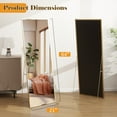 thumbnail image 2 of Full Length Mirror 59"x16" Rectangle Floor Mirror with Stand Wall Mounted Mirror for Full Body,Gold, 2 of 9