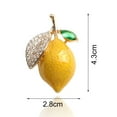 thumbnail image 5 of harmtty Brooch Pin Lemon Rhinestones Yellow Bright Luster Dripping Oil Brooch Clothes Decor, 5 of 7
