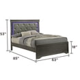 thumbnail image 2 of Queen Size Bed Frame with LED Headboard, Upholstered Platform Bed, Modern Bedroom Furniture with Adjustable Ambient Light, No Box Spring Needed, 2 of 5