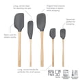 thumbnail image 6 of Flex-Core Spatula Wood Handled Set (Set of 5) - Charcoal, 6 of 6