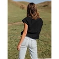 thumbnail image 6 of Women Short Cap Sleeve Tops Summer Casual Sweatshirt Crew Neck Loose Fit T-Shirts, 6 of 6