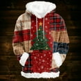 thumbnail image 2 of Hoodies For Women Oversized Winter Plush Cute Sweatshirts Pullover Trendy Fall Winter Clothes, Christmas Print Flannel Hoodie, Comfortable and Warm,Watermelon Red,L, 2 of 4