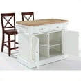 thumbnail image 3 of Pemberly Row Butcher Block Top Kitchen Island with X Back Stools in White, 3 of 6