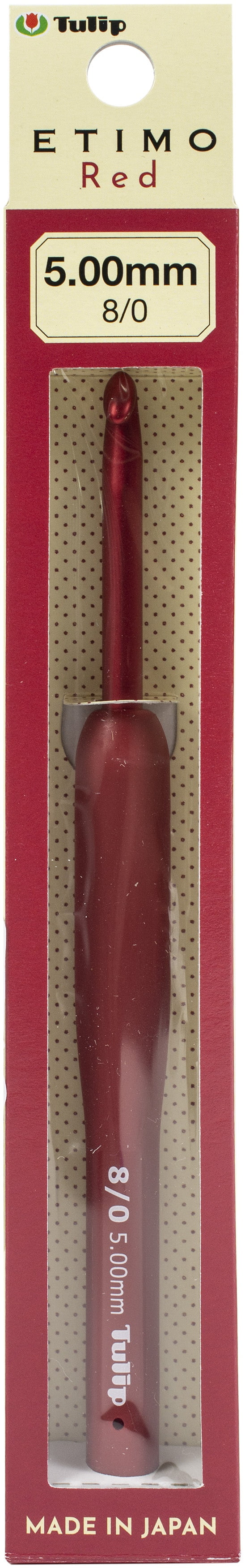 Tulip Etimo Red Crochet Hook W/ Cushion Grip-Size 8/5.00mm