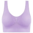 thumbnail image 3 of Ozmmyan Plus Size Bras for Women Padded Seamless Womens Bras, Compression Bra, Wirefree Bra, Stretchable Straps Bra Women's Built Up Tank Style Sports Bra Full-Coverage Wirefree Bra, 3 of 9