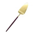 thumbnail image 2 of Koyal Wholesale Modern Wedding Cake Knife And Server Set - 2-Piece Gold Cake Cutter & Server With Purple Handle, 2 of 5