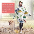 thumbnail image 4 of Wearable Oversized Blanket,White Cartoon Dinosaurs Cacti Pattern Wearable Blanket Hoodie for Adults,Cozy Hooded Blankets with Super Pockets,Super Warm Fuzzy Pullover for Women & Men, 4 of 6