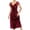 Wine Dresses, variant on Womens Velvet Cocktail Dresses Lace V-Neck Cap Sleeve Midi Dress Elegant Evening Gowns Wine S