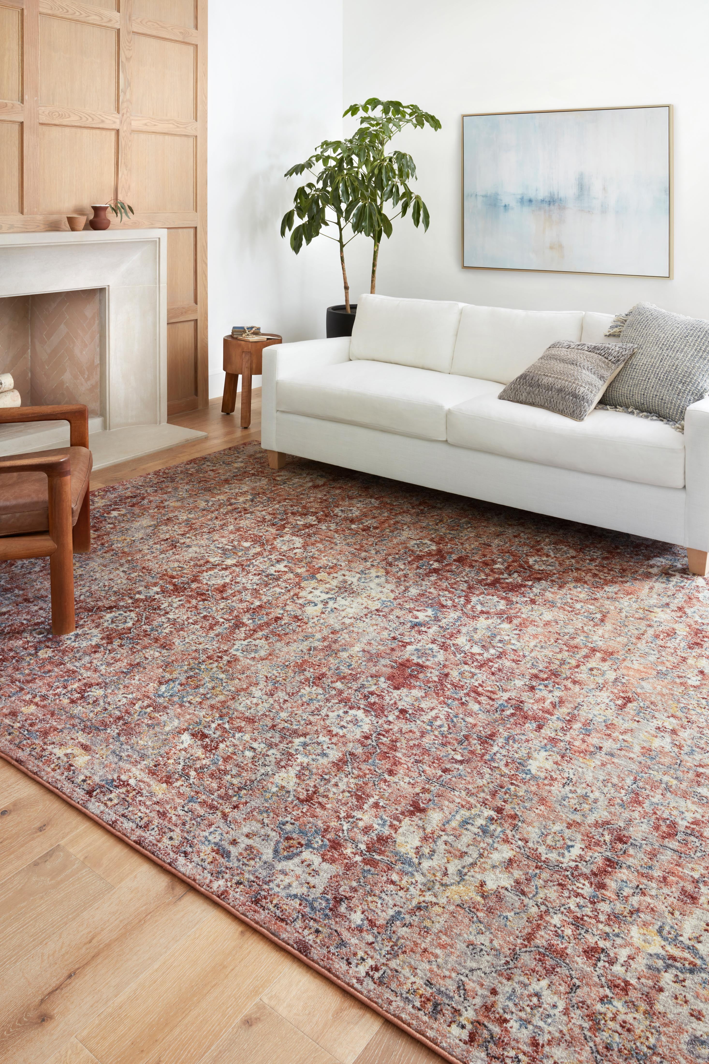 Loloi Cassandra Collection CSN-03 Rust / Ivory Oriental Area Rug 18" x 18" Sample