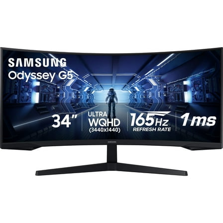 Samsung 34" Odyssey G55T WQHD 165Hz 1ms(MPRT) AMD FreeSync HDR Curved Gaming Monitor - LC34G55TWDNXZA