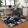 thumbnail image 2 of Socofuz 3x5ft Tie-dye Black and White Fluffy Rugs, Soft Indoor Modern Carpets Perfect for Kid's Room, Cloakroom, 2 of 6
