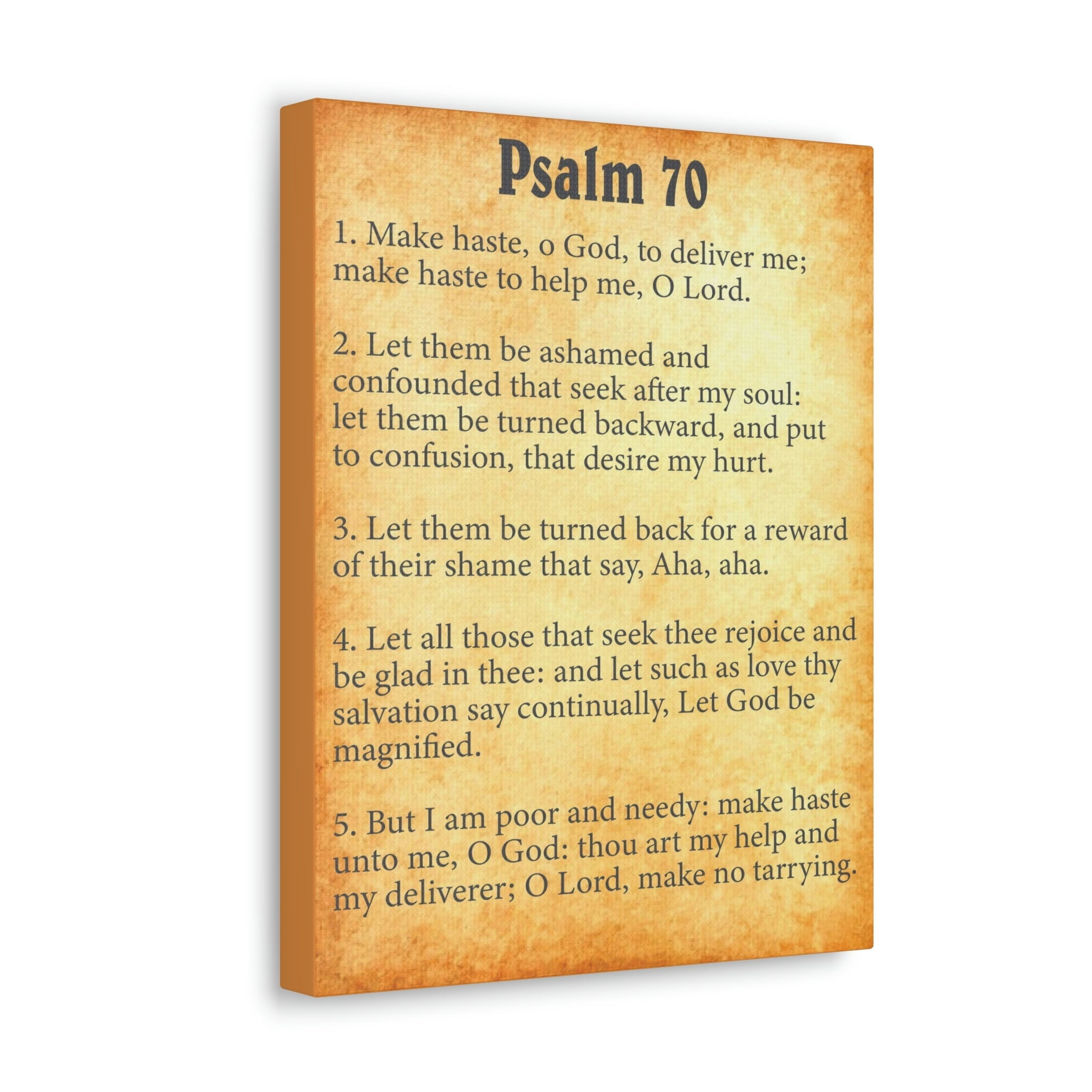 Scripture Walls Psalm 70 Chapter Gold Bible Canvas Christian Wall Art Ready to Hang Unframed