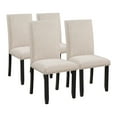 thumbnail image 2 of 5-Piece Dining Table Set , Faux Marble Top Table with 4 Thicken Cushion Dining Chairs Dining Set, Modern Style Home Kitchen Furniture, Beige +Black, 2 of 9