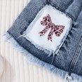 thumbnail image 6 of TOWED22 Girls' 2 Piece Outfit Toddler Short Sleeve Bow Print Tshirt Tee + Denim Skirt Set Summer Casual Clothes(White,2-3 Y), 6 of 7