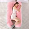 thumbnail image 1 of U-Shaped Pregnancy Pillow, Full Body Pillow & Maternity Support + Detachable Extension , OVERSIZE( 57 inch x 27.5 inch x 7.9 inch) -PINK, 1 of 3