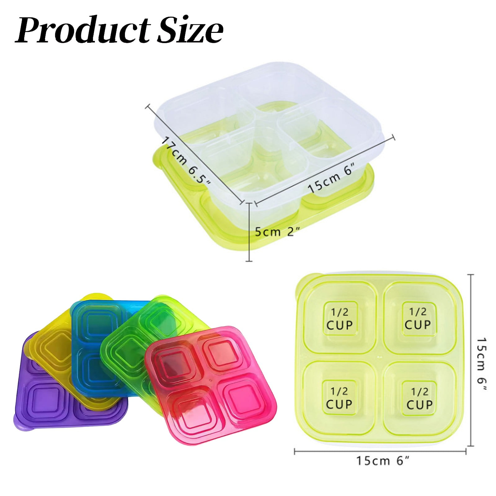 Lunchable Container, Clear Snack Containers, 4 Compartment Snack Boxes, Reusable Snack Containers with Lids, Lunch Bento Box Meal Prep Containers, Easy to Carry (Color Random)