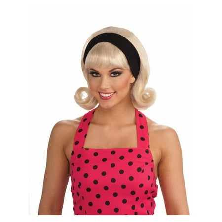 50s Blonde Wig with Detachable Headband for Adults