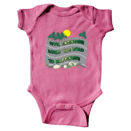 

Inktastic Civil Engineers Road To Happiness Gift Baby Boy or Baby Girl Bodysuit