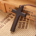thumbnail image 4 of Car Pendant Black Wooden Crucifix Cross with Brown Cowboy Hat, Rearview Mirror Interior Decorative Accessories, 4 of 6