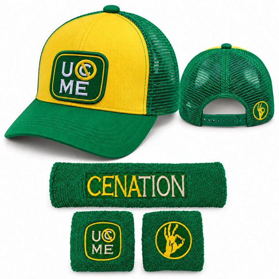 John Cena Cenation Attitude Adjustment Baseball Hat Wristband Set