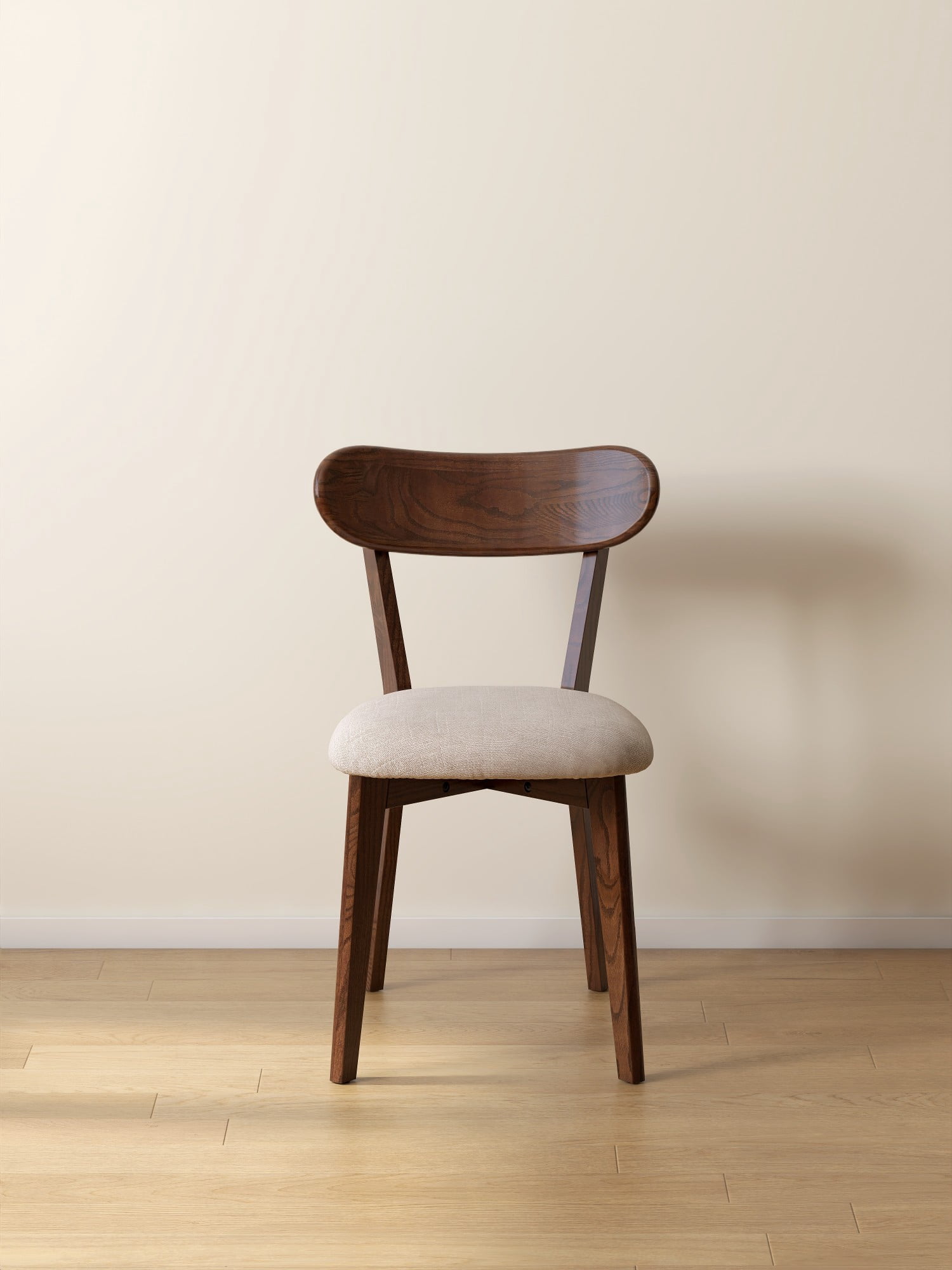 Solid Oak Dining Chairs Set of 2 Upholstered Wooden Kitchen Chairs with FAS Grade North American Oak for Dining Room Living Room Farmhouse,Gray,Walnut