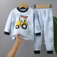thumbnail image 2 of HCNTES Toddler Baby Boy Fall Winter Outfits Sweatshirt Tops Casual Pants 2Pcs Clothes Set(6-12 Months,Dark Blue#@3), 2 of 4