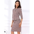 thumbnail image 3 of DARING DIVA 2Pcs Women's Suit Jacket Pencil Tweed Skirt Suit Set M Red, 3 of 7