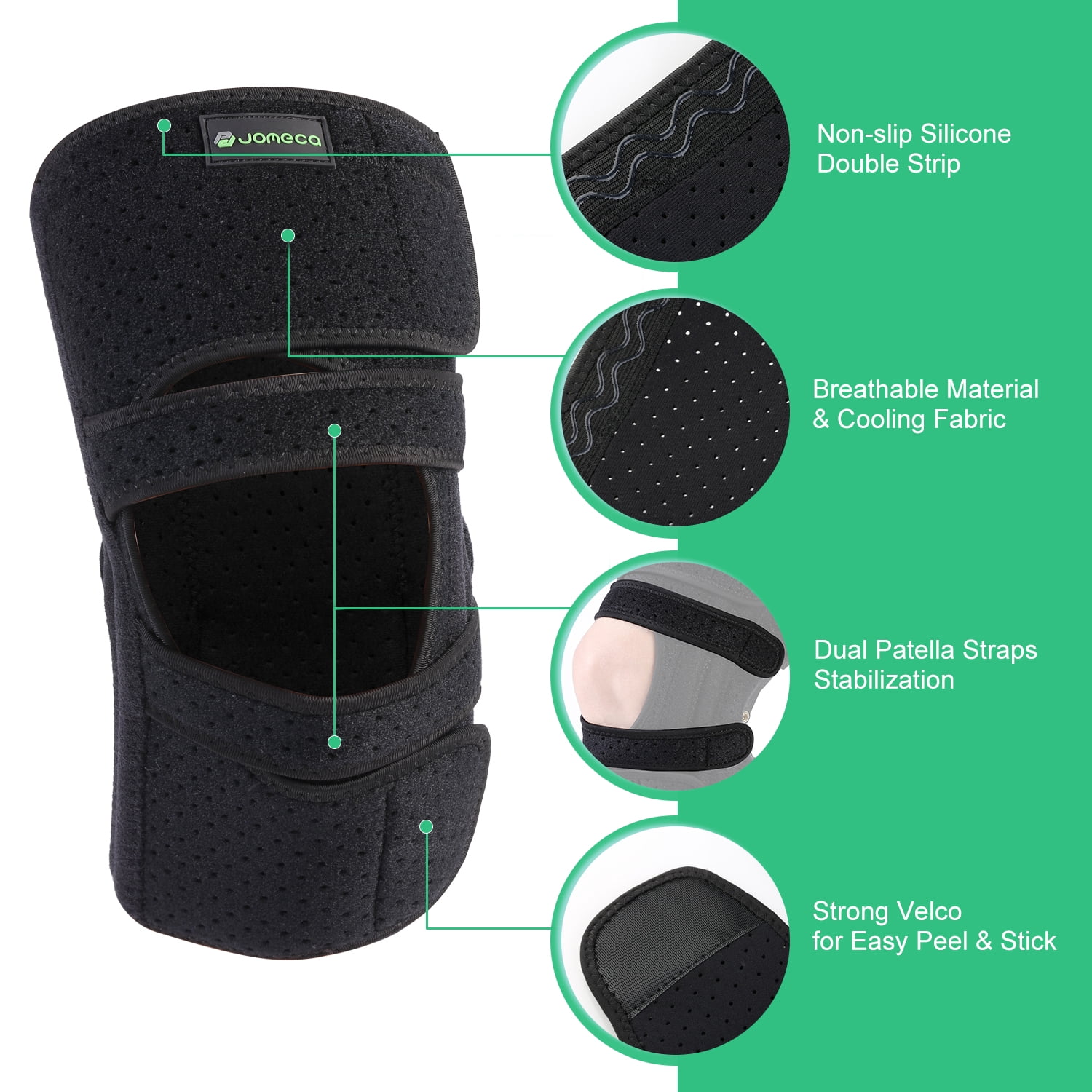 JOMECA Knee Booster Brace, Spring Powered Knee Assistive Device for Power Support , Adjustable One Size Knee Support Brace with Joint Stabilizer for Seniors, Walking, Climbing & Sports - 2 Pcs