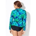 thumbnail image 2 of Swimsuits for All Women's Chlorine Resistant Zip Up Long Sleeve Swim Rash Guard, 2 of 3