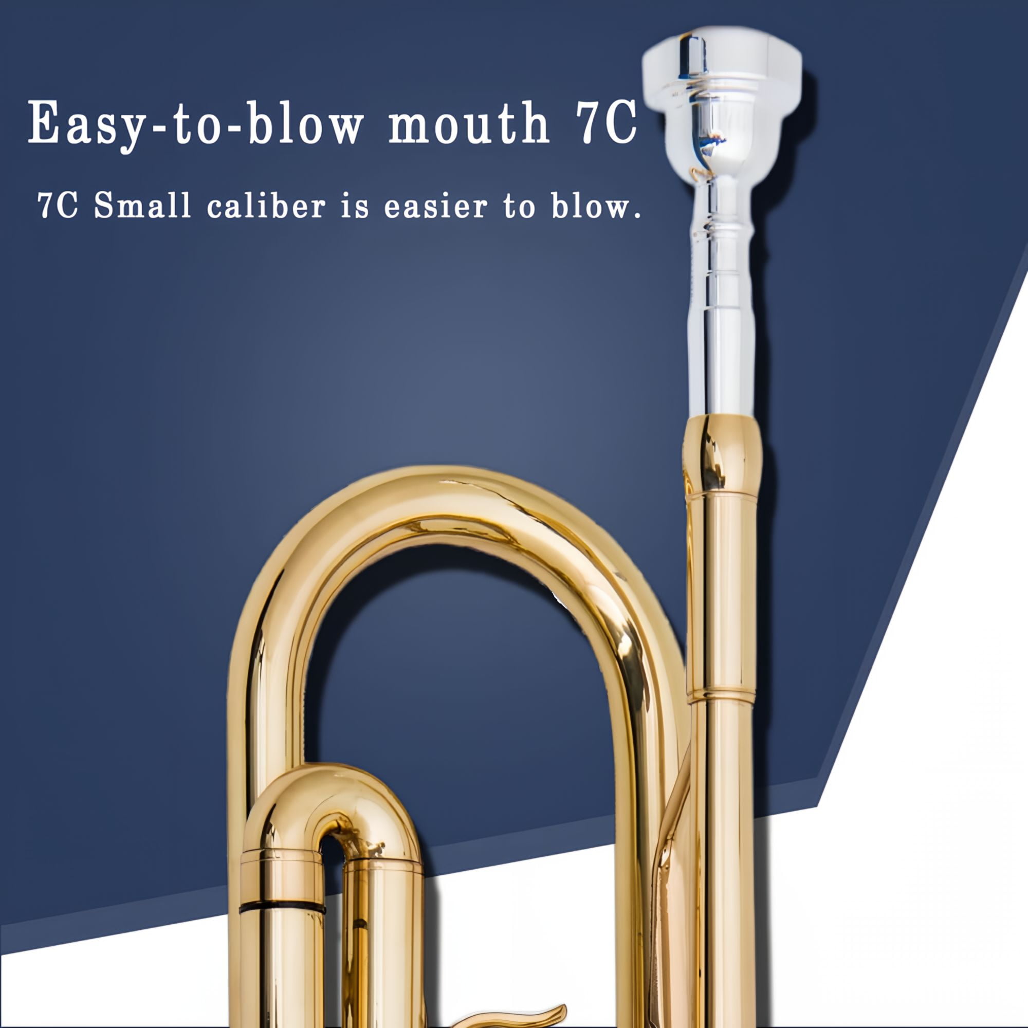 HOGSN trumpet musical instrument golden flat b three-tone trumpet professional band plays western musical instruments with box maintenance suit