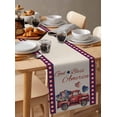 thumbnail image 6 of nqOlkjepod 4th of July Truck Table Runner 90 Inches Long Farmhouse Dress Scarves, Independence Day Red Blue Plaid Love Heart Dining Tablerunner for Coffee Table/Kitchen Island/Party, 13" x 90", 6 of 8