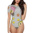 thumbnail image 2 of Picia Cartoon Owls Womens One Piece Swimsuits Modest Tummy Control Bathing Suits Lace Up Slimming Swim Suit-Small, 2 of 9