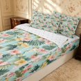 thumbnail image 2 of Erosebridal Cute Blossom Zipper Full Size Comforter Sets with Fitted Sheet and 2 Pillowcases, Garden Flower Zipper Bedding Set, Reversible, Mint Coral, Reversible, 2 of 7