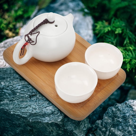 HEMOTON  Cups Travel Tea Set with Handle High Grade Material Woman