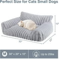 thumbnail image 6 of Cute Cat Couch Bed for Indoor Cats, Fluffy Pet Cat Sofa with Premium Soft Corduroy Fleece, Cute Small Dog Beds for Small Dogs, Fuzzy Puppy Chair with Removable Washable Cover (30x20x10,Grey), 6 of 6