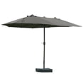 thumbnail image 4 of CoSoTower Patio Umbrella 15' Steel Rectangular Outdoor Double Sided Market with Base, Sun Protection & Easy Crank for Deck Pool Patio, Dark Gray, 4 of 9