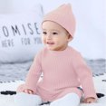 thumbnail image 2 of Generic Toddler Boys Knitted Cardigan Baby Girls Boys Solid Autumn Ribbed Long Sleeve Knit Sweater Long Pants Hat Set Clothes for 0-3 Years, 2 of 3