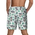 thumbnail image 3 of Qekee Bears and Tropical Leaves print Mens Swim Quick Dry Stretch Swim Shorts Lining Bathing Suits Swimwear Beach Shorts with Pockets, 3 of 9